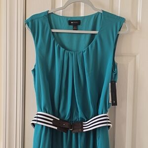 AB STUDIO BRAND WOMEN'S TEAL GREEN SLEEVELESS SUMMER DRESS SIZE LARGE